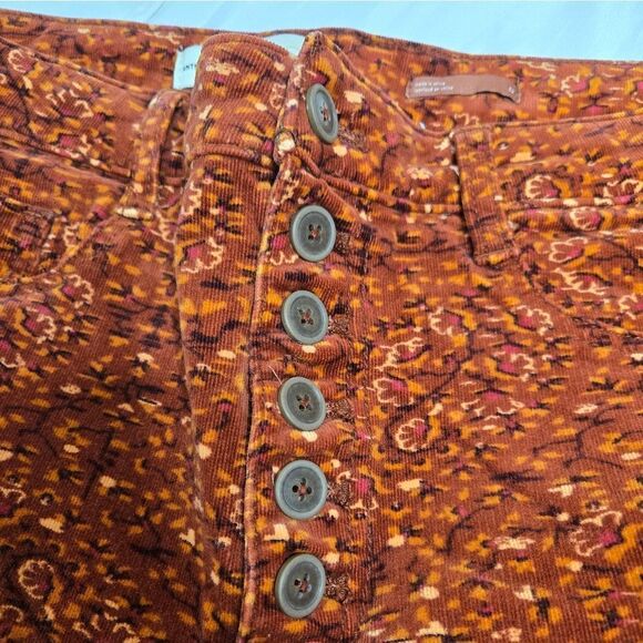 ANTHROPOLOGIE Pilcro high rise corduroy exposed button fly skinny pants 32 - Picture 5 of 12